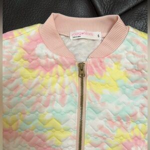 Colorful Quilted Bomber Jacket size 6